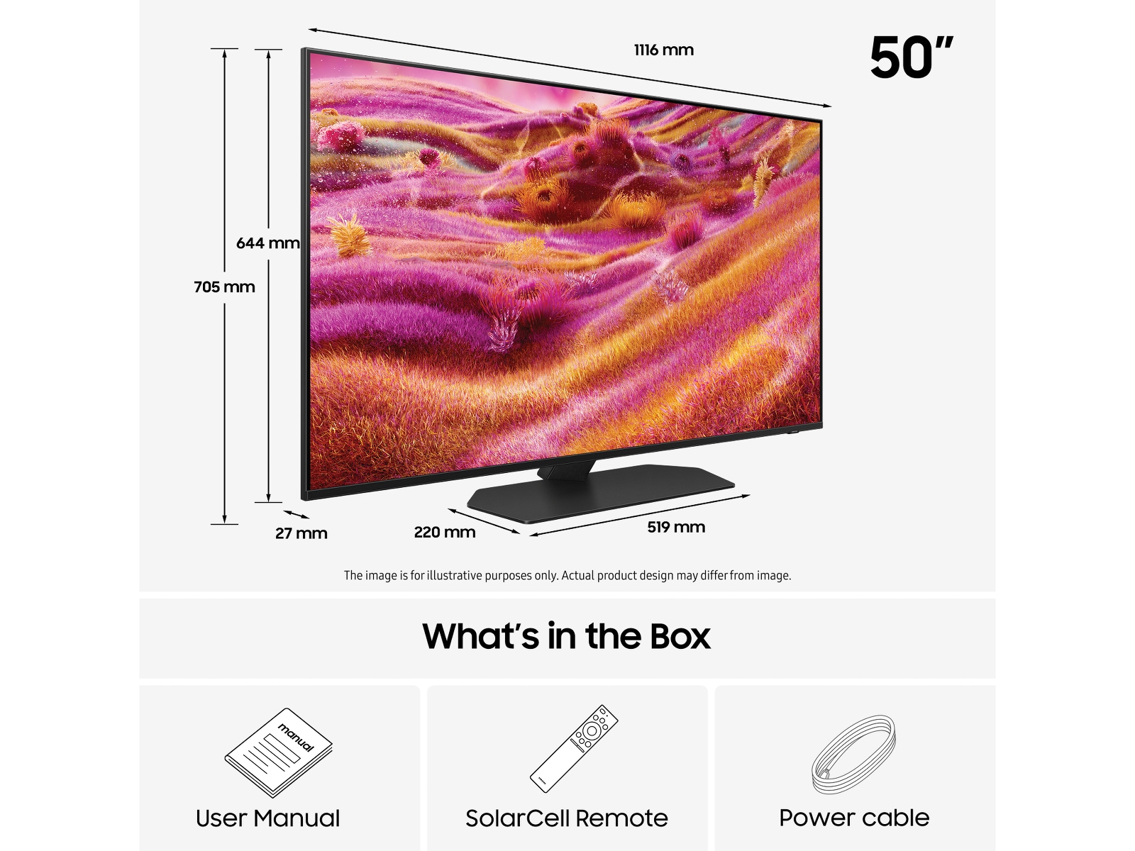 Samsung 50" QN90F Neo QLED 4K Mini LED Smart TV (2025) 50 - 59 tommer TV