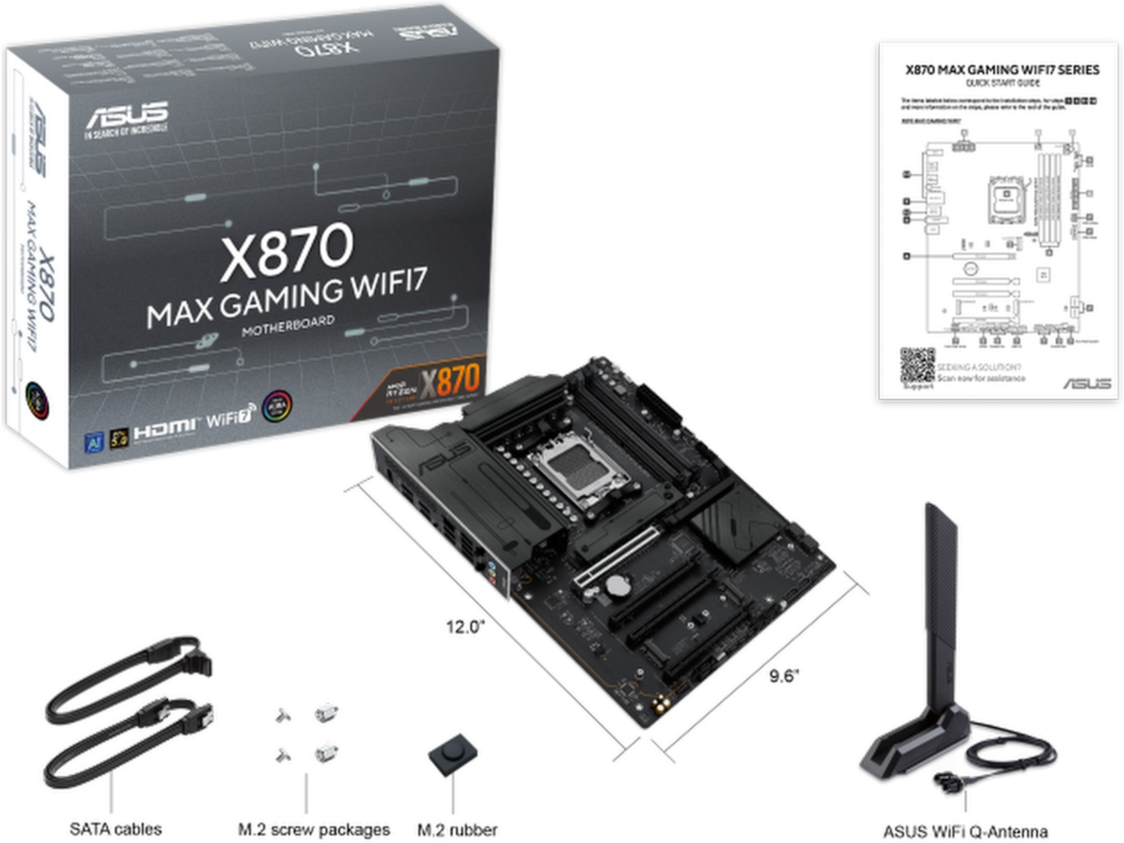 ASUS X870 MAX GAMING WIFI7 bundkort AMD Socket