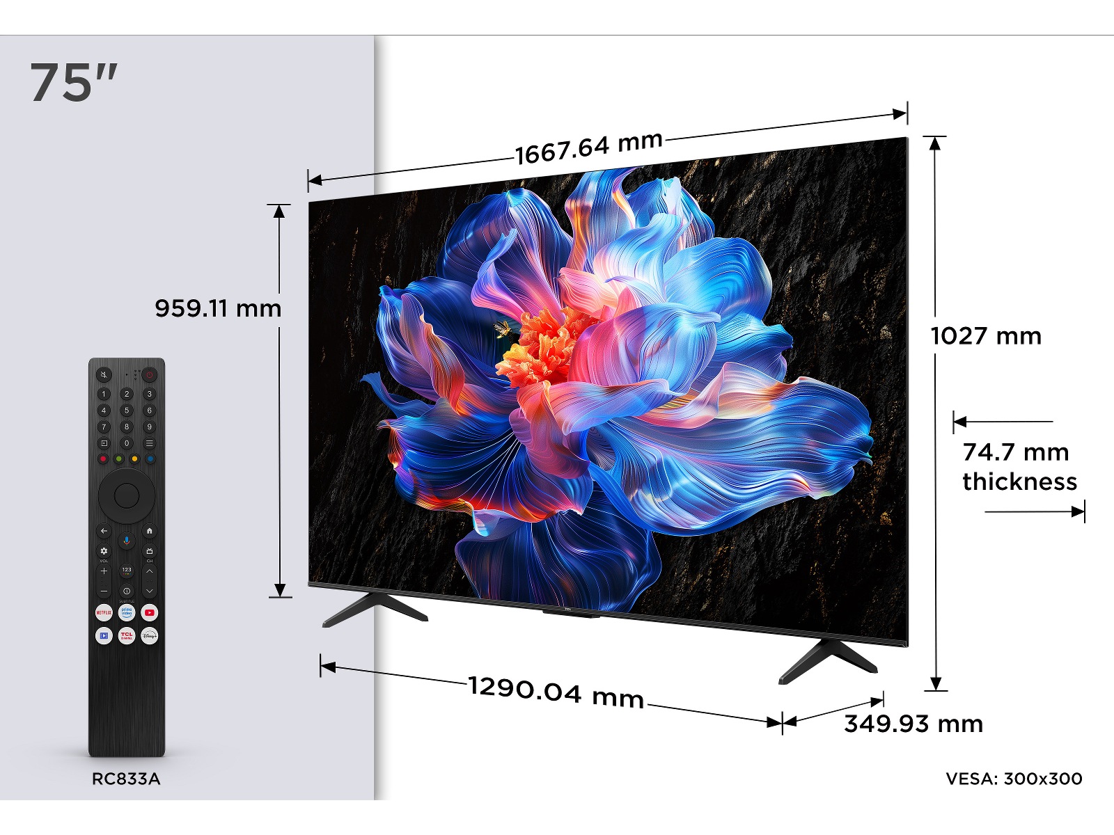 TCL 4K Google TV 75V6C 70 - 79 tommer TV