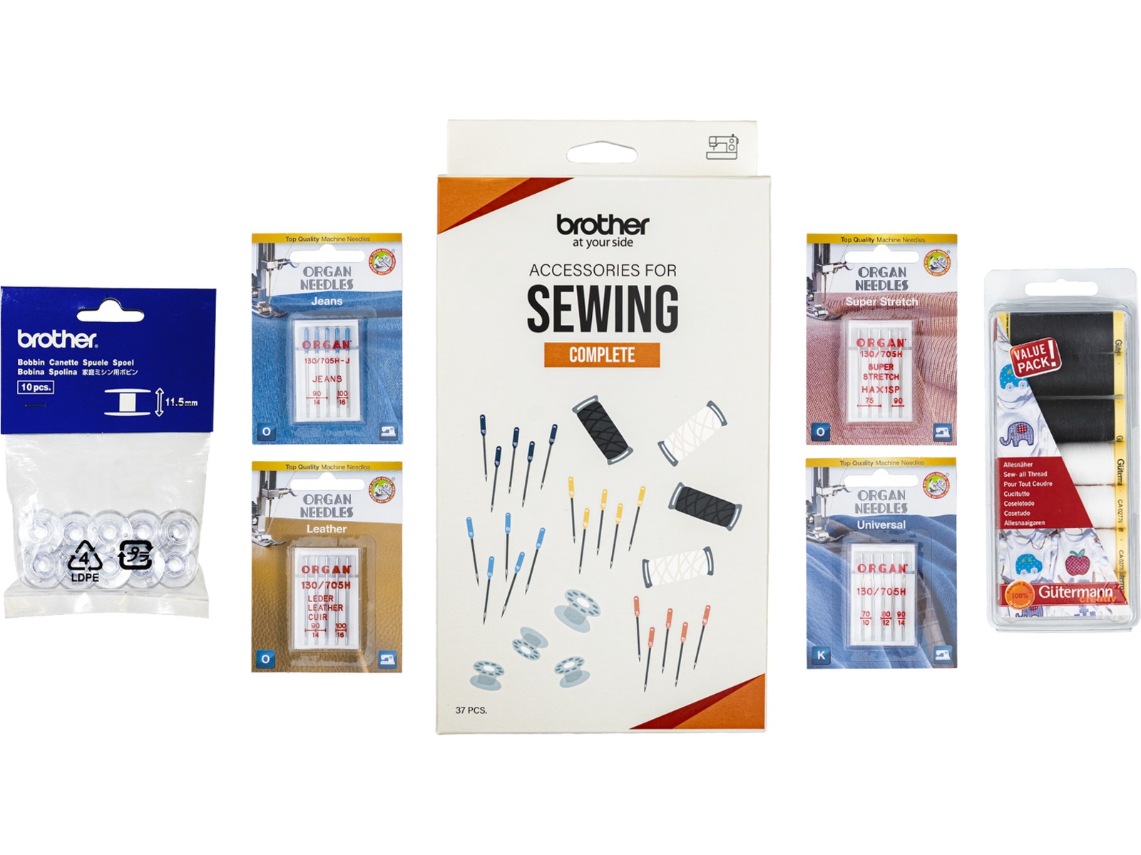 Brother COMPLETE tilbehørssæt 37 dele Tilbehør til symaskiner