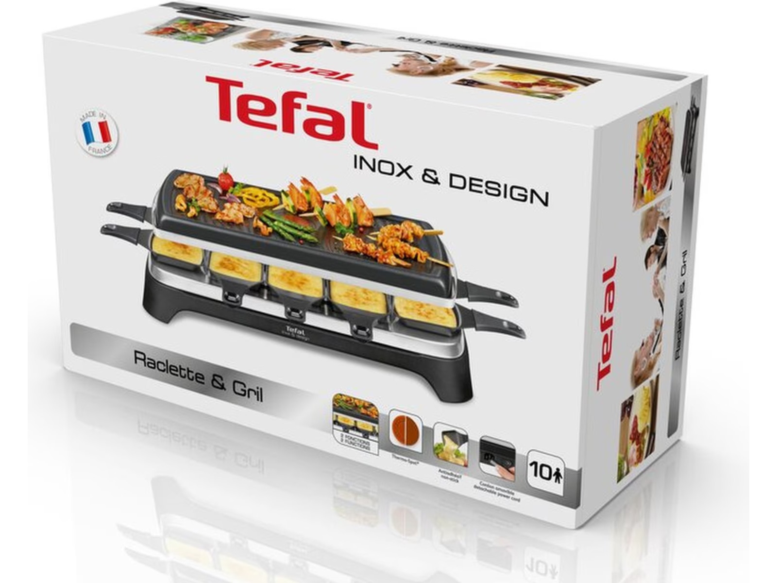 Tefal RE458812 raclette Inox & Design 10 pander (sort) Andet køkkenudstyr