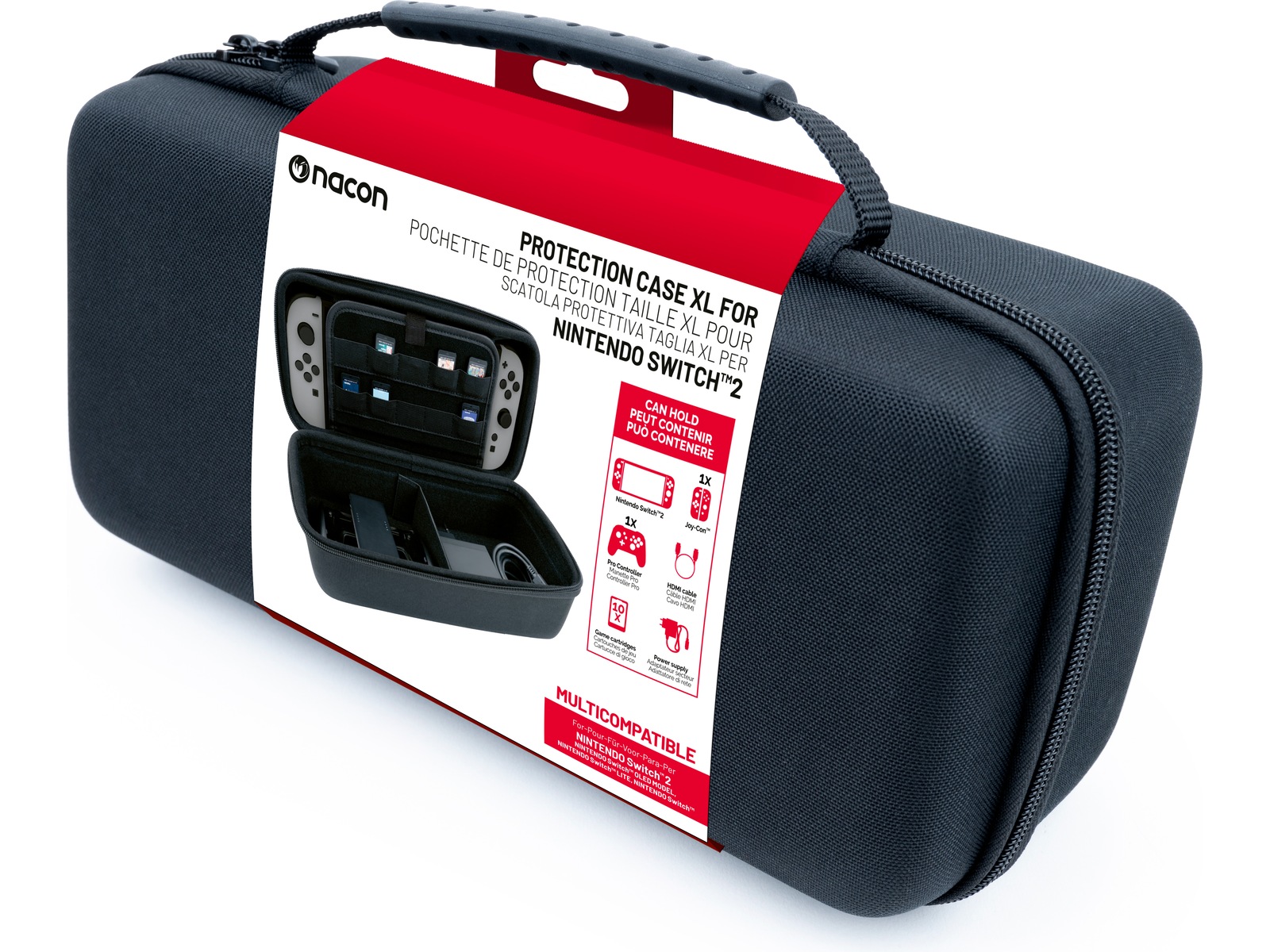 Nacon Hard Case Puch XL for Nintendo Switch 2 (sort) Tilbehør til spilkonsoller