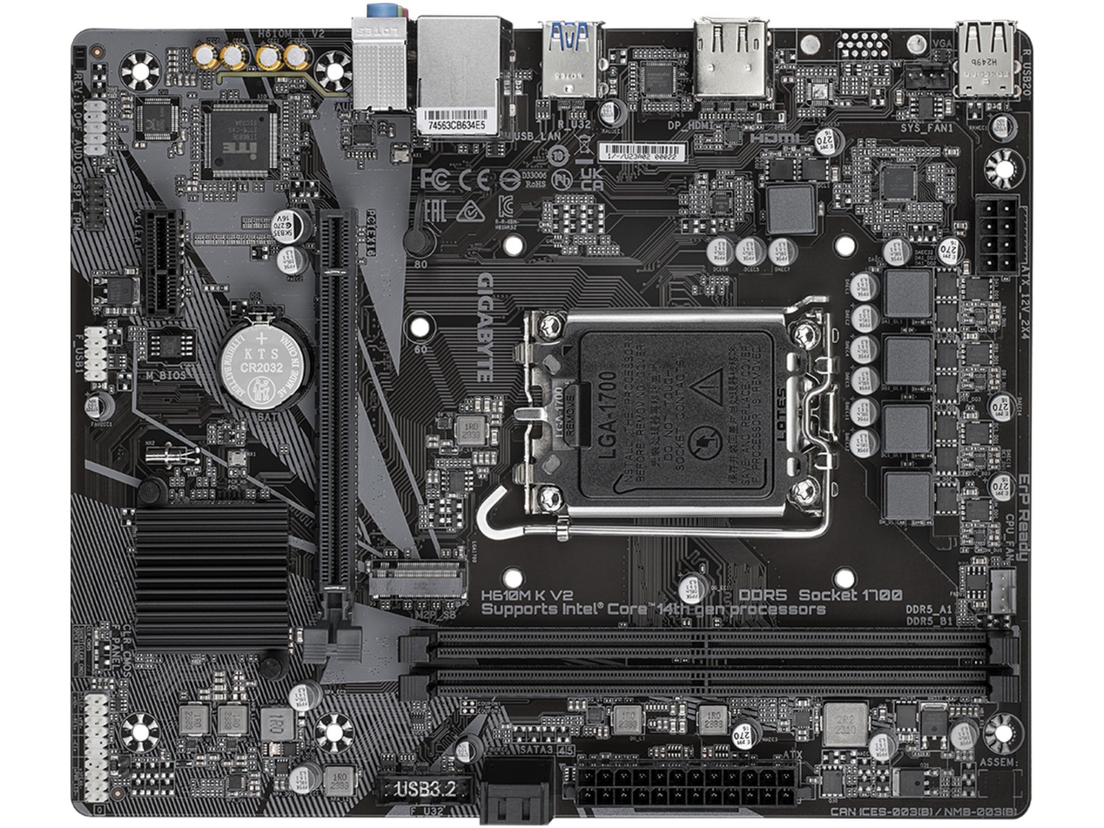Gigabyte H610M K V2 Bundkort Intel Socket