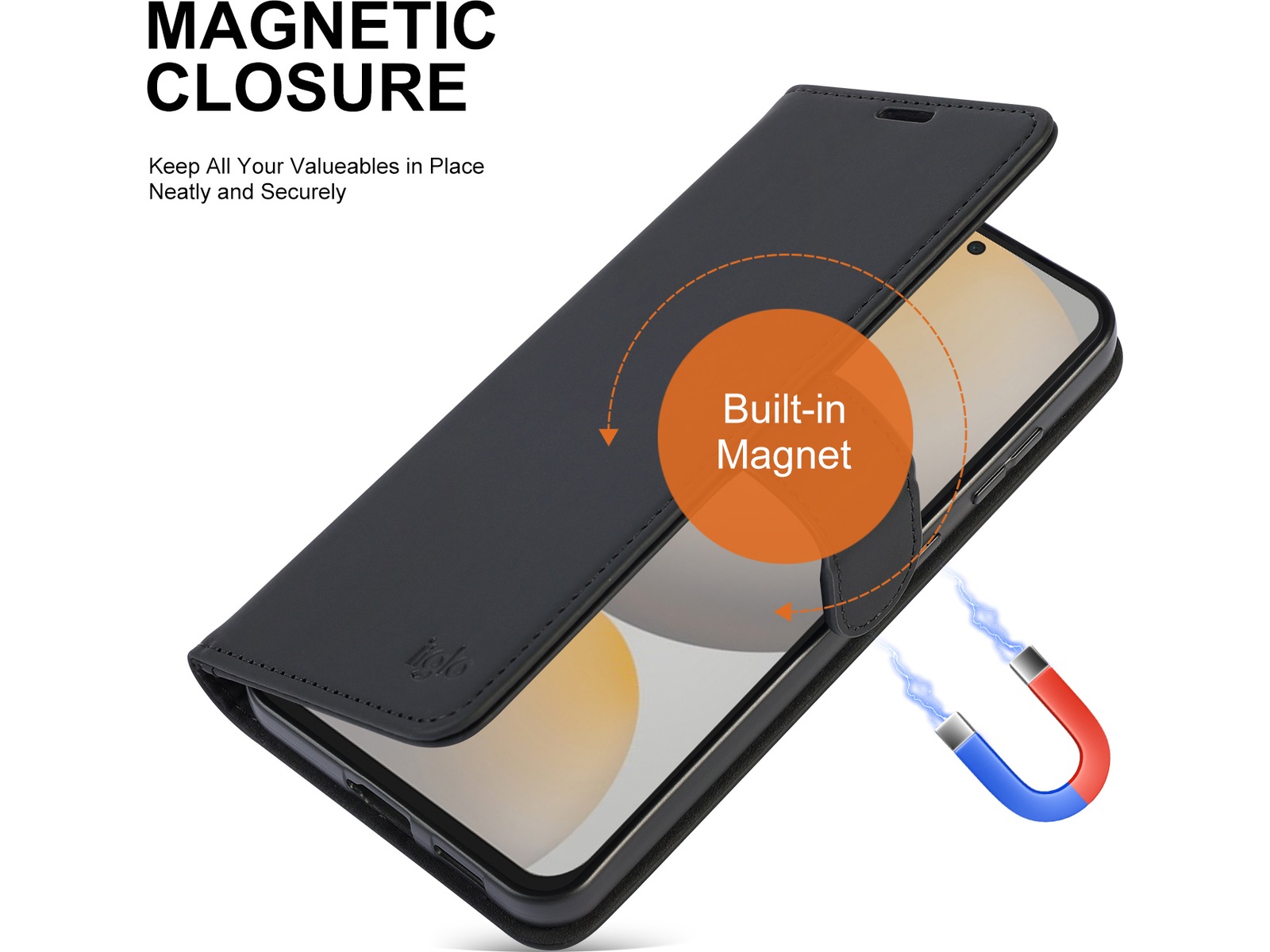 iiglo Galaxy S25 FE Wallet Cover (sort) Mobilcover
