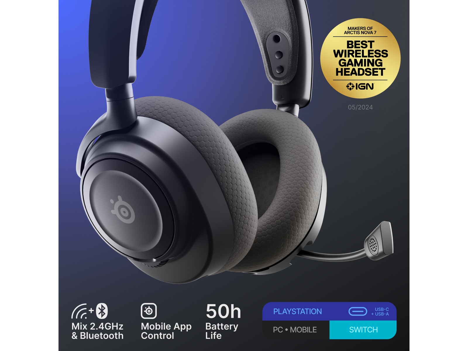 SteelSeries Arctis Nova 7P Gen 2 Trådlöst Gamingheadset (svart) Gamingheadset