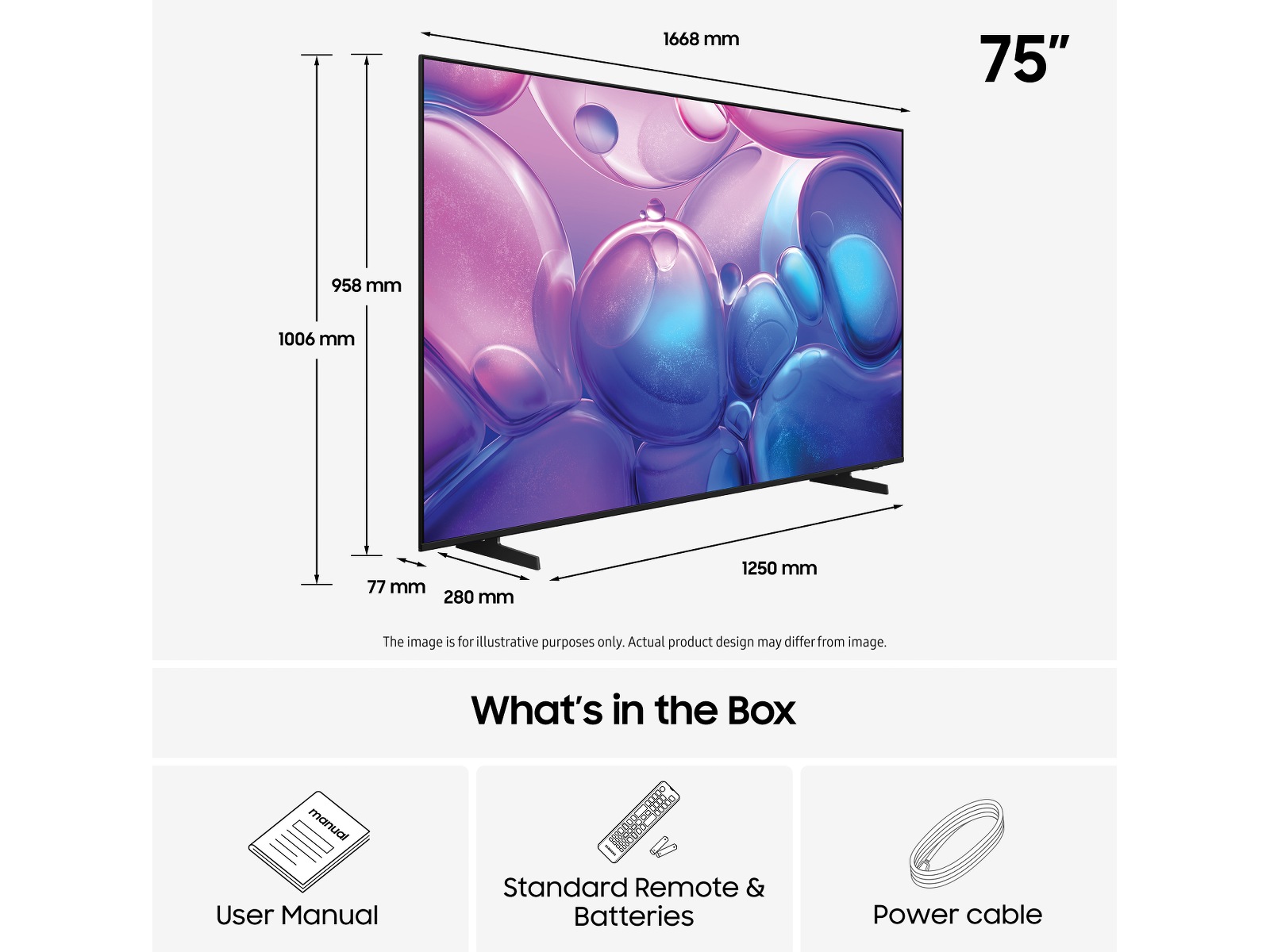 Samsung 75" Q6F QLED 4K smart-tv (2025) 70 - 79 tommer TV