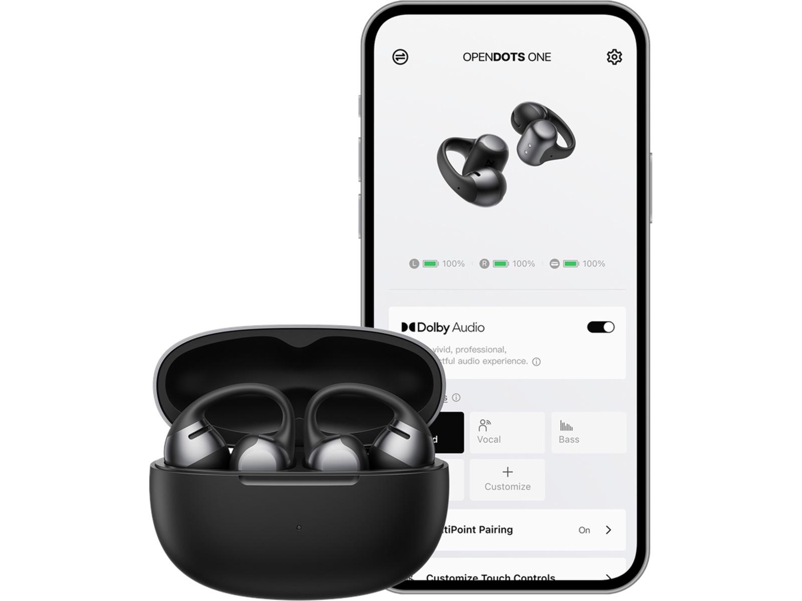 SHOKZ OpenDots Trådløse åbne Høretelefoner Earbuds (sort) In-ear høretelefoner