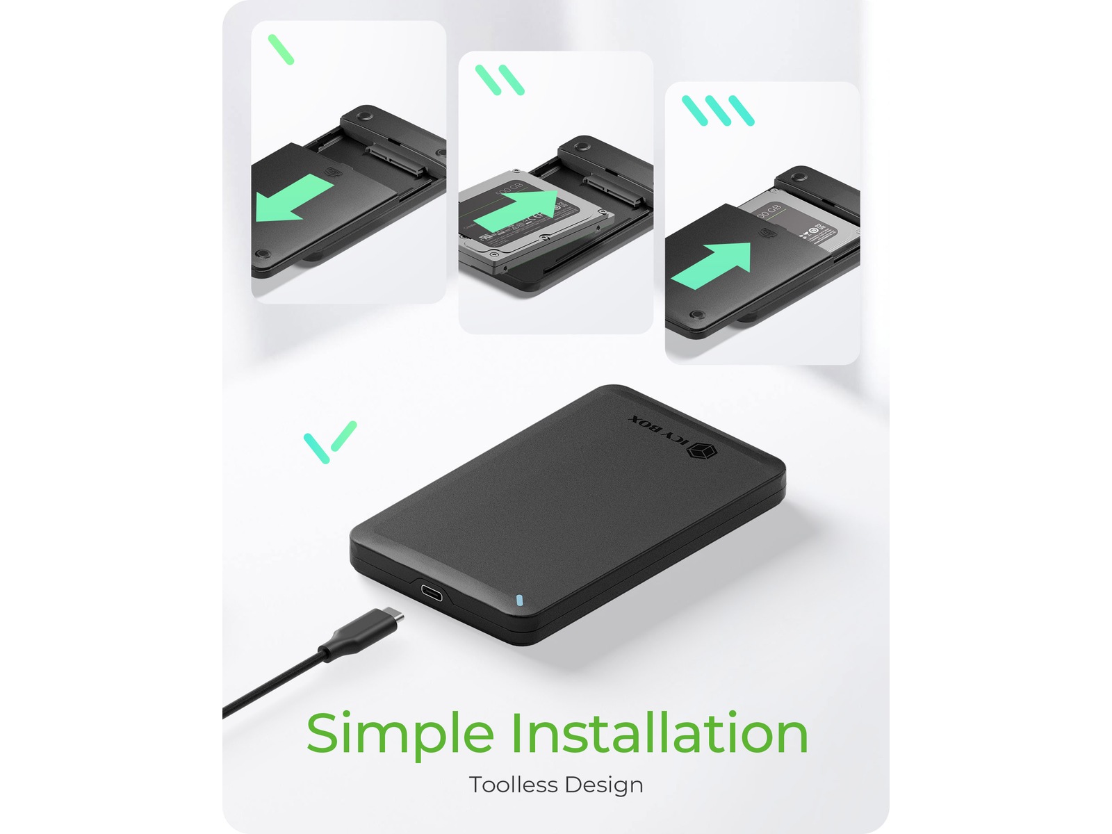 Icy Box 2,5" SATA HDD/SSD Kabinet Eksterne Kabinetter