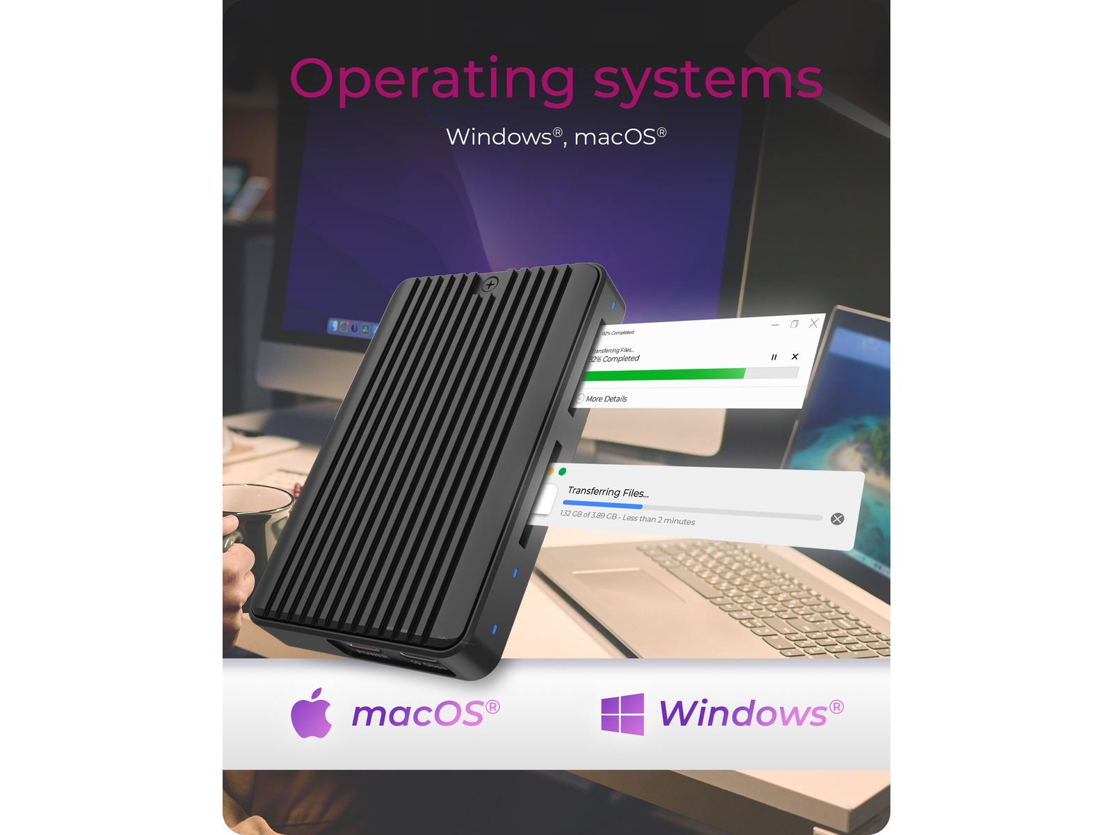 ICY BOX IB-CR602M-C31 M.2 SSD Enclosure Dockingstationer