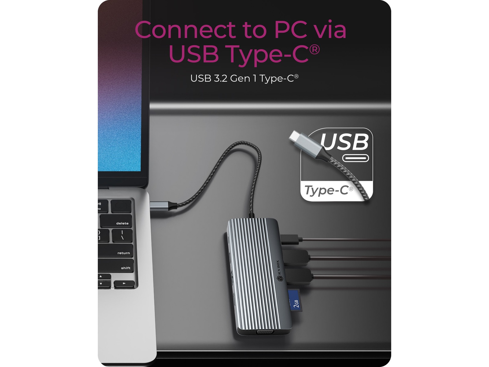 ICY BOX 10 i 1 USB-C Dockingstation Dockingstation og USB-hub