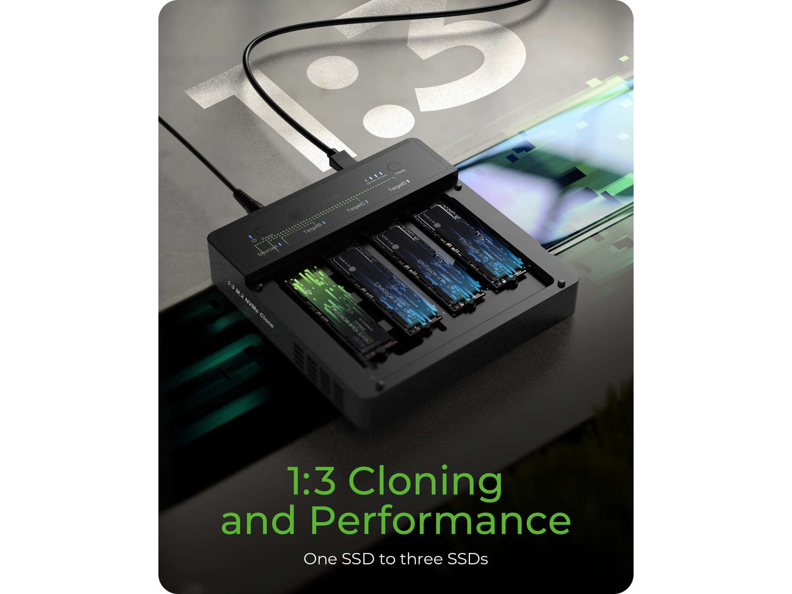  ICY BOX 4 bay Clone and DockingSation Dockingstation og USB-hub