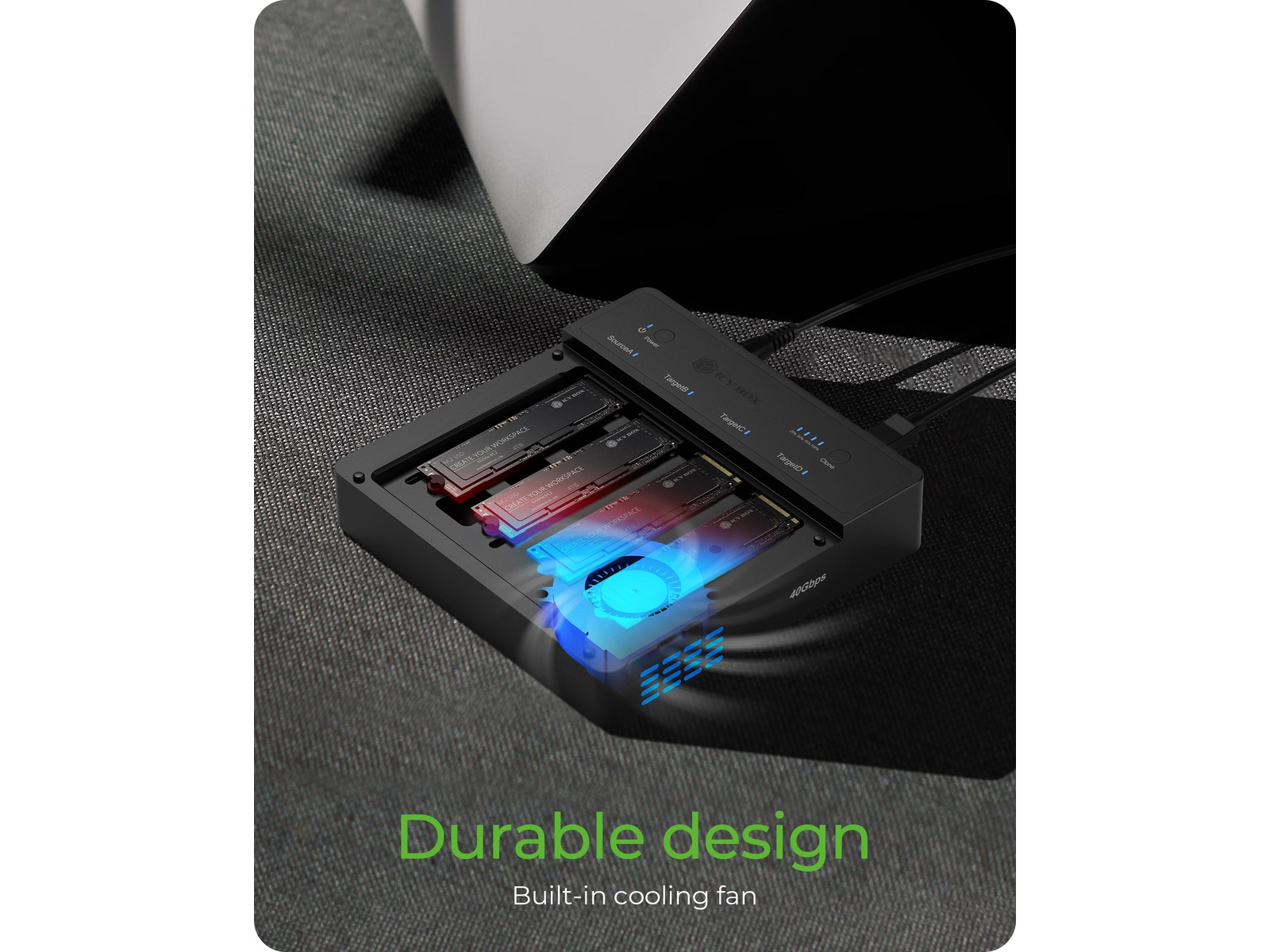  ICY BOX 4 bay Clone and DockingSation Dockingstation og USB-hub