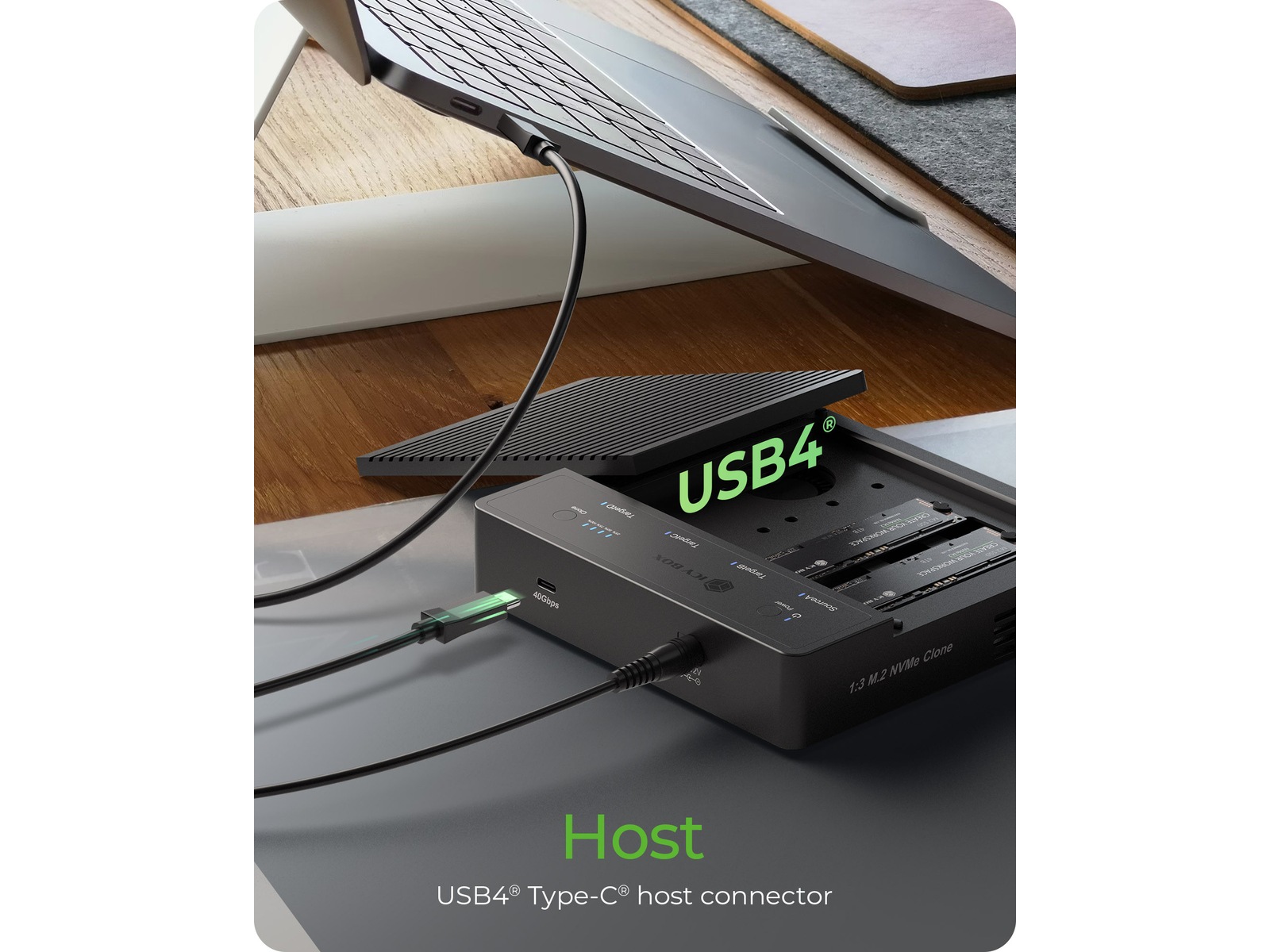  ICY BOX 4 bay Clone and DockingSation Dockingstation og USB-hub