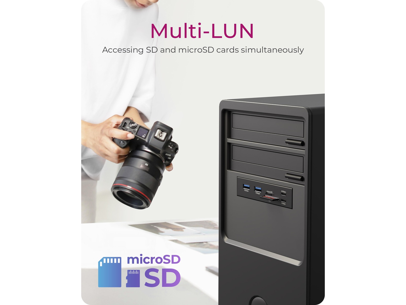 ICY BOX IB-HUB1419-i3 Front panel 3.5" USB/FireWire