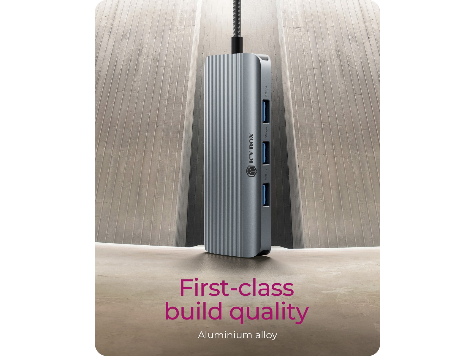 ICY BOX 6-i-1 Travel Docking Dockingstation og USB-hub