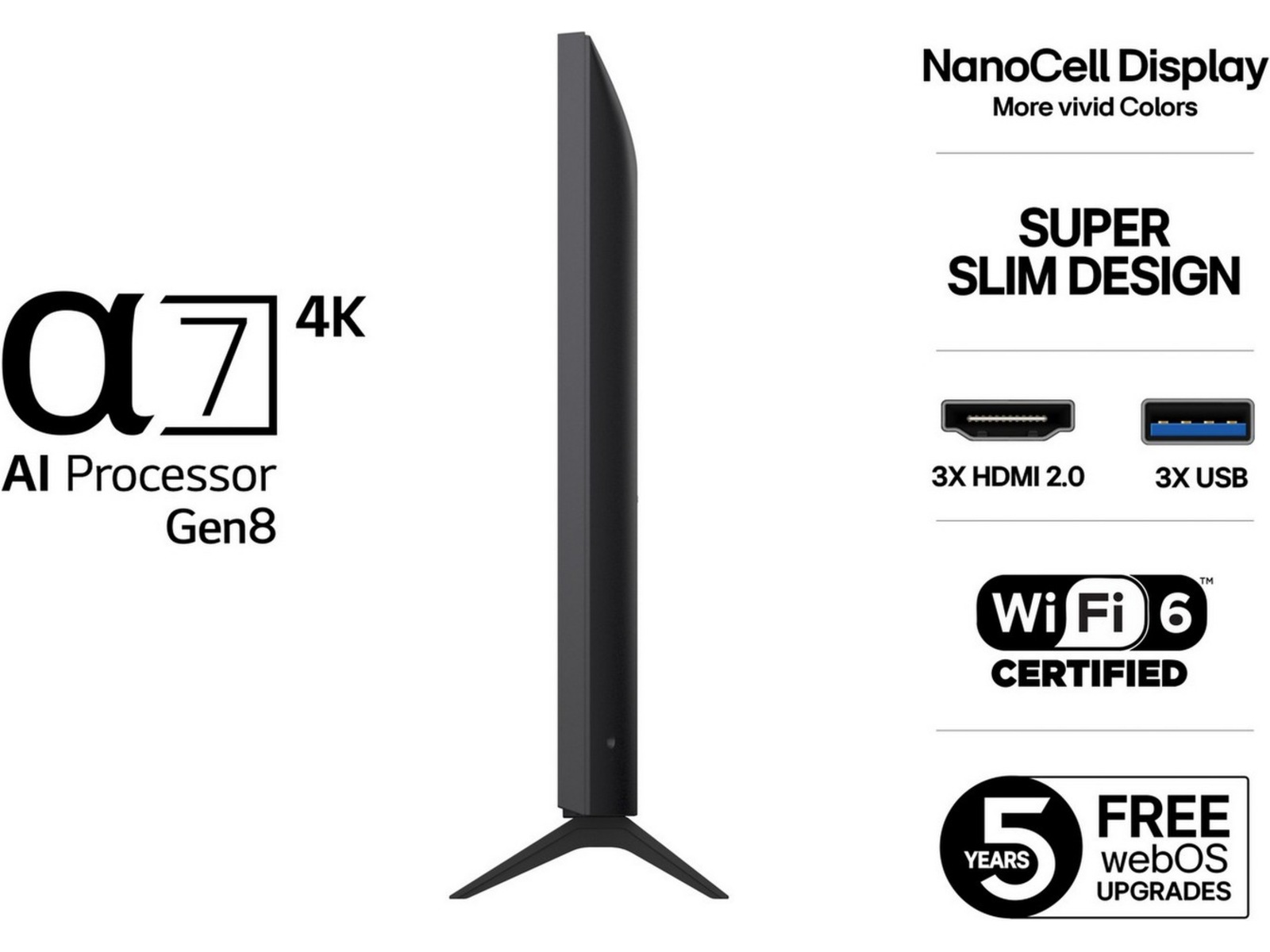 LG 43" NANO80 AI 4K NanoCell Smart TV (2025) + Soundbar  20 - 49 tommer TV
