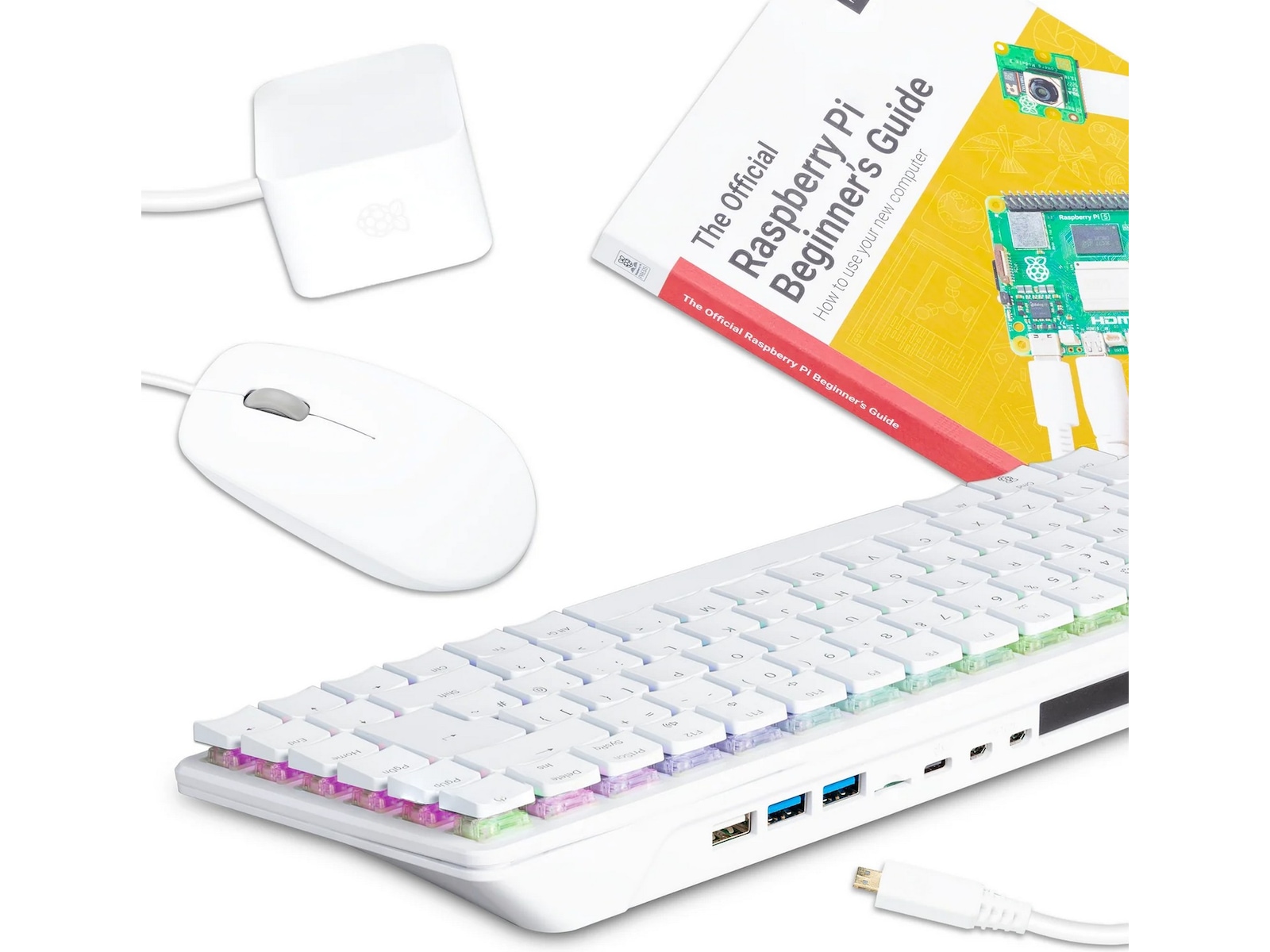 Raspbery Pi 500+ Desktop Kit (hvid) Integreret CPU