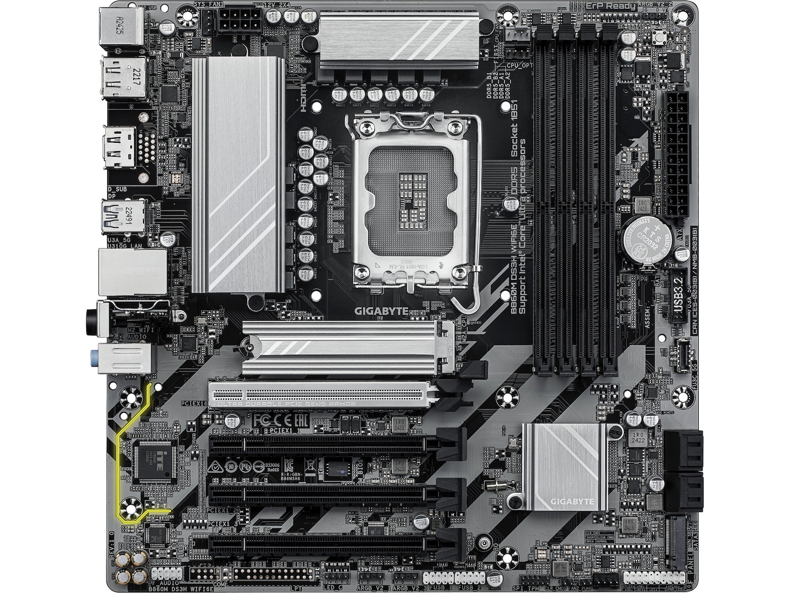 Gigabyte B860M DS3H WIFI6E bundkort Intel Socket