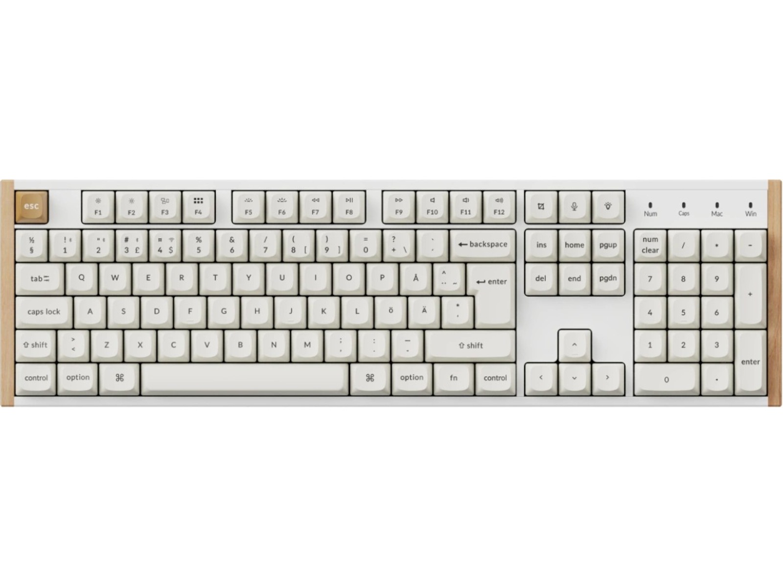 Keychron K10 HE SE Trådløst gamingtastatur (træ/hvid) Gamingkeyboard