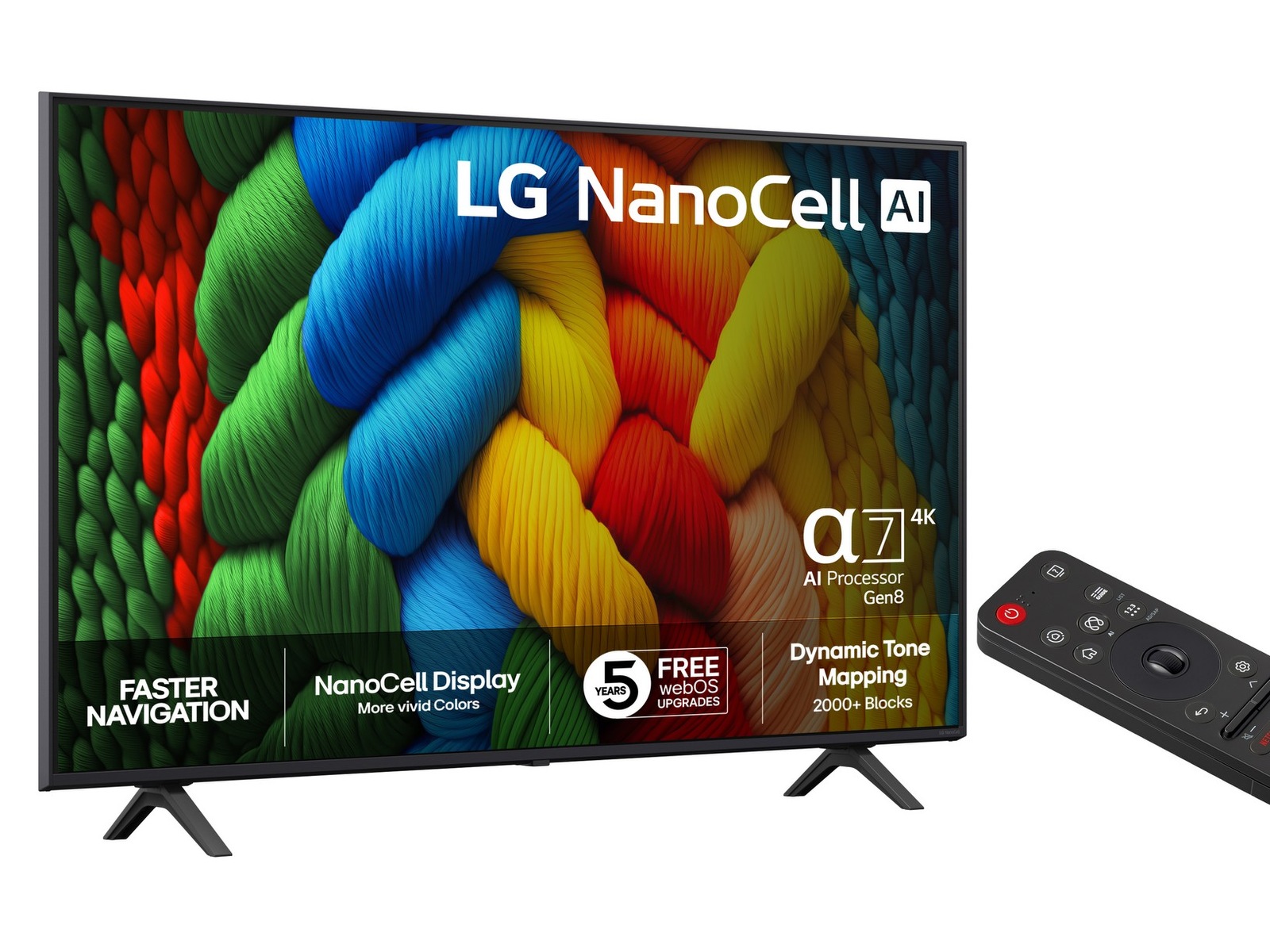LG 50" NANO80 AI 4K NanoCell smart-tv (2025) + soundbar 60 - 69 tommer TV