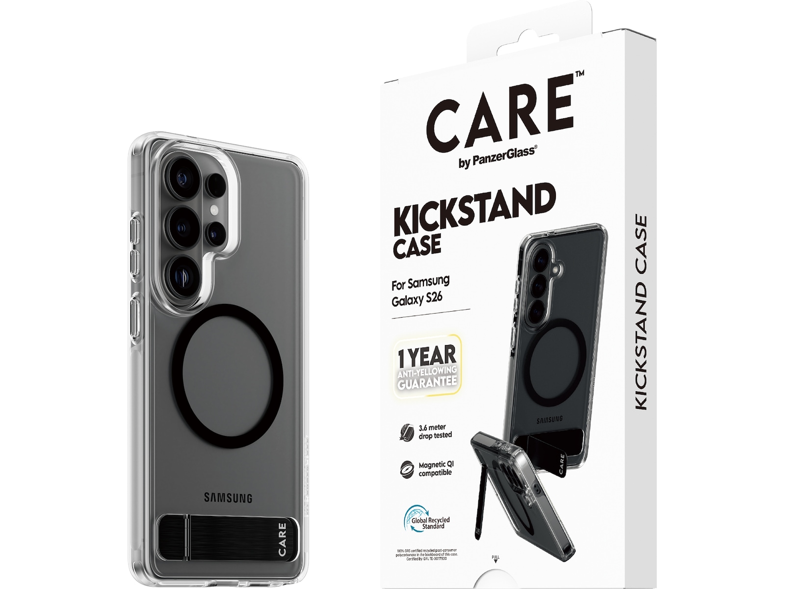 PanzerGlass CARE Galaxy S26 Urban Explorer cover (gennemsigtig/sort) Mobilcover