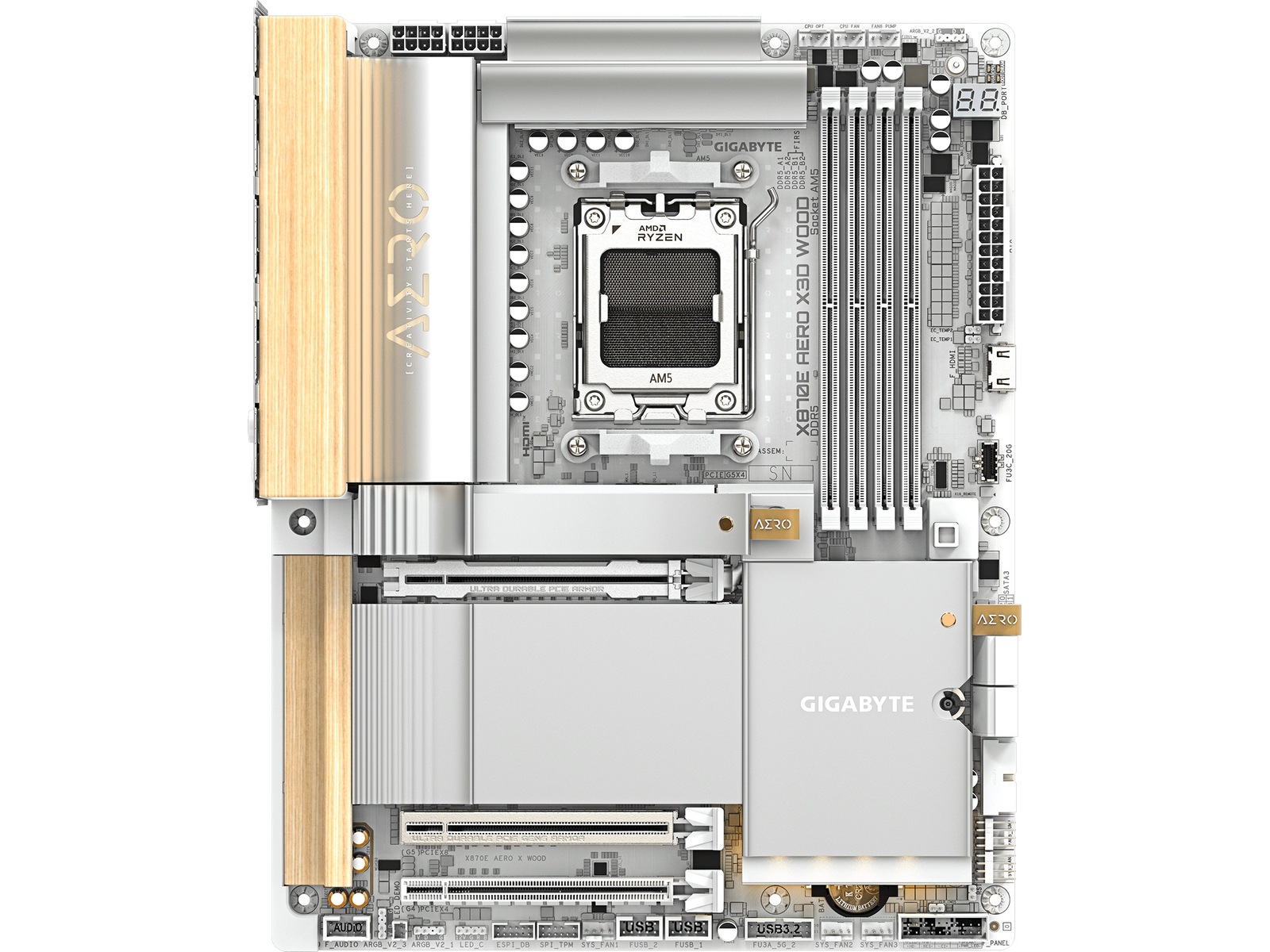 Gigabyte X870E AERO X3D WOOD bundkort AMD Socket