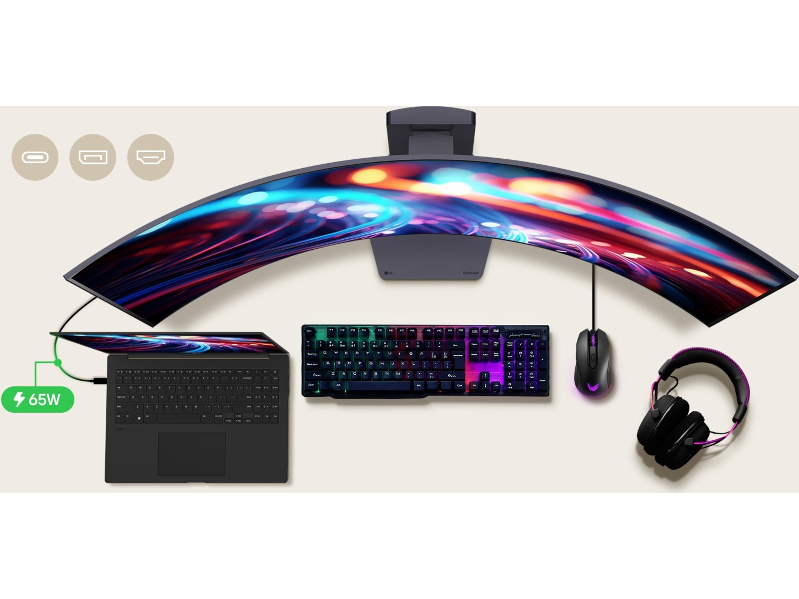 LG 45" UltraGear curved gamingskærm 45GX900A Gamingskærme