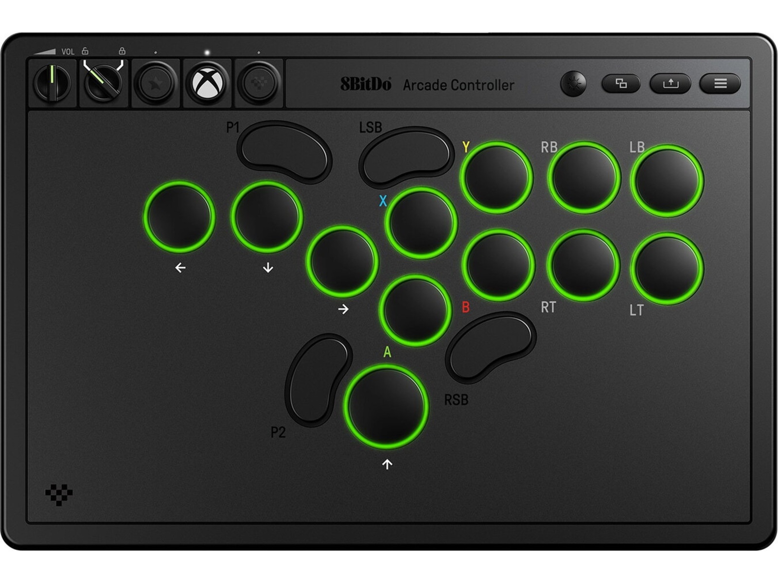 8BitDo arkadecontroller Xbox/PC (sort) Tilbehør til spilkonsoller