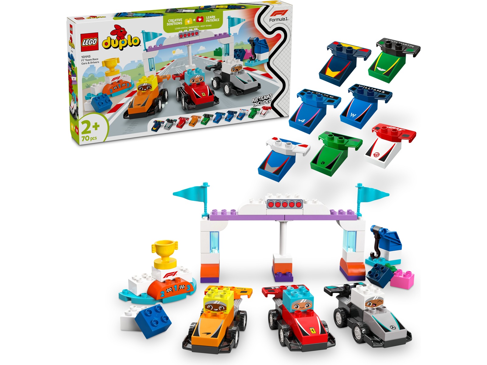 LEGO DUPLO Town F1 Team med racerbiler og chauffører 10445 LEGO