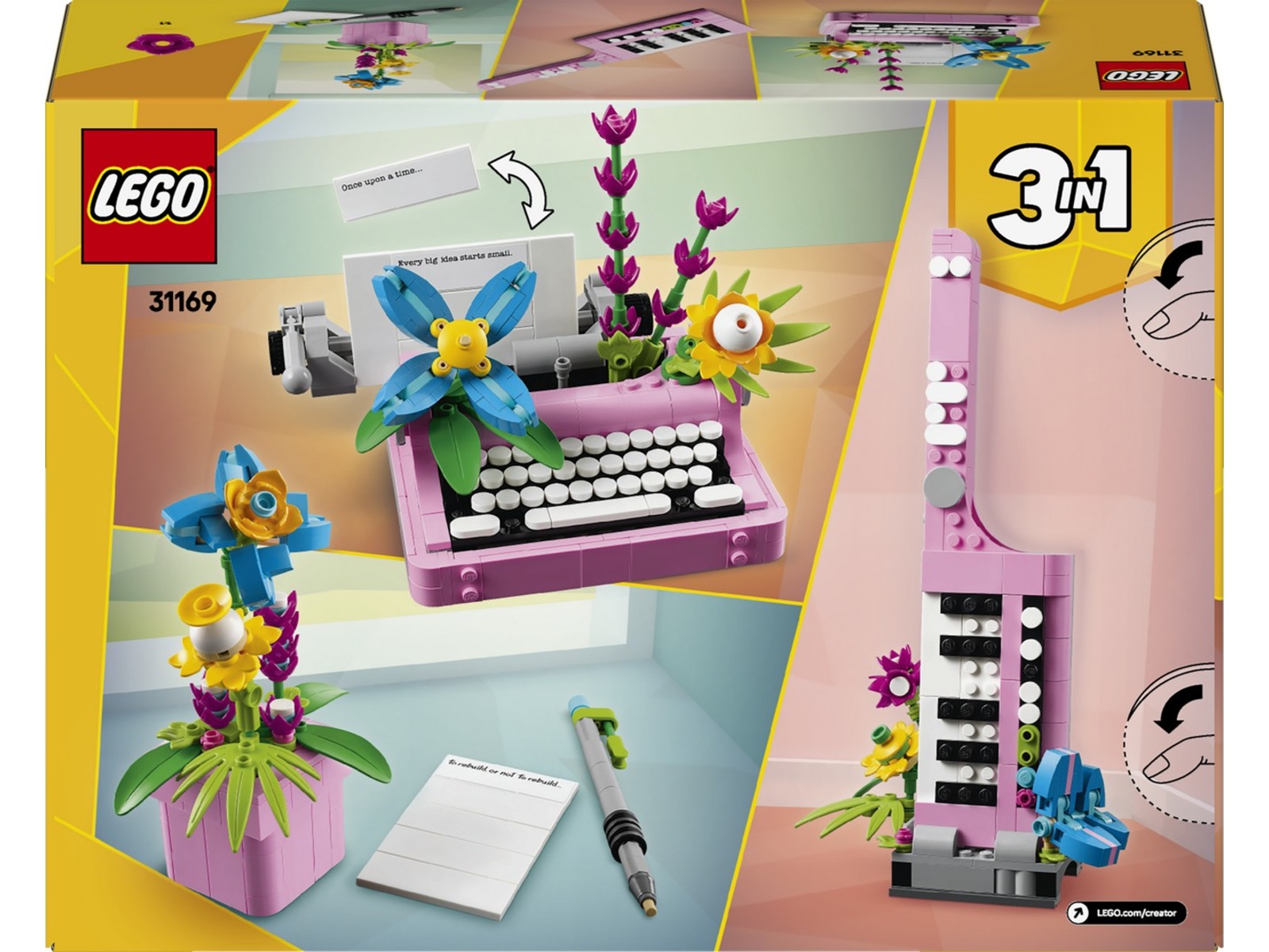 LEGO Creator 31169 skrivemaskine med blomster LEGO