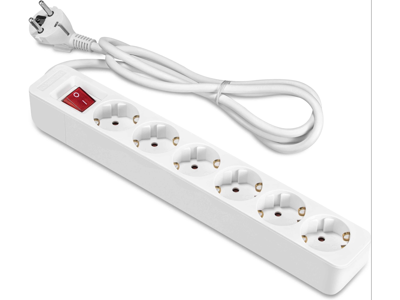 ON 6-vejs stikdåse 1.5m 2-pak Forlængerkabel & strømskinne