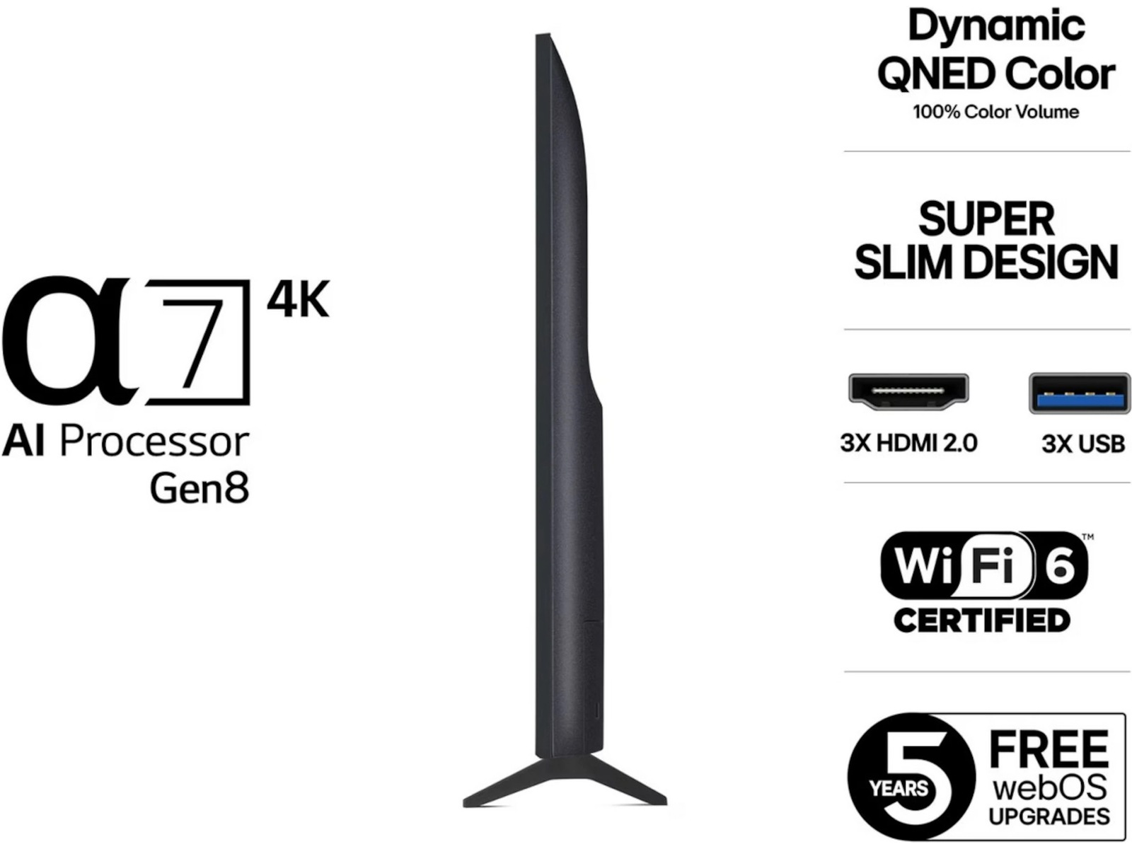 LG 43'' QNED7E AI 4k 43QNED7EA6B (2025) + soundbar 20 - 49 tommer TV