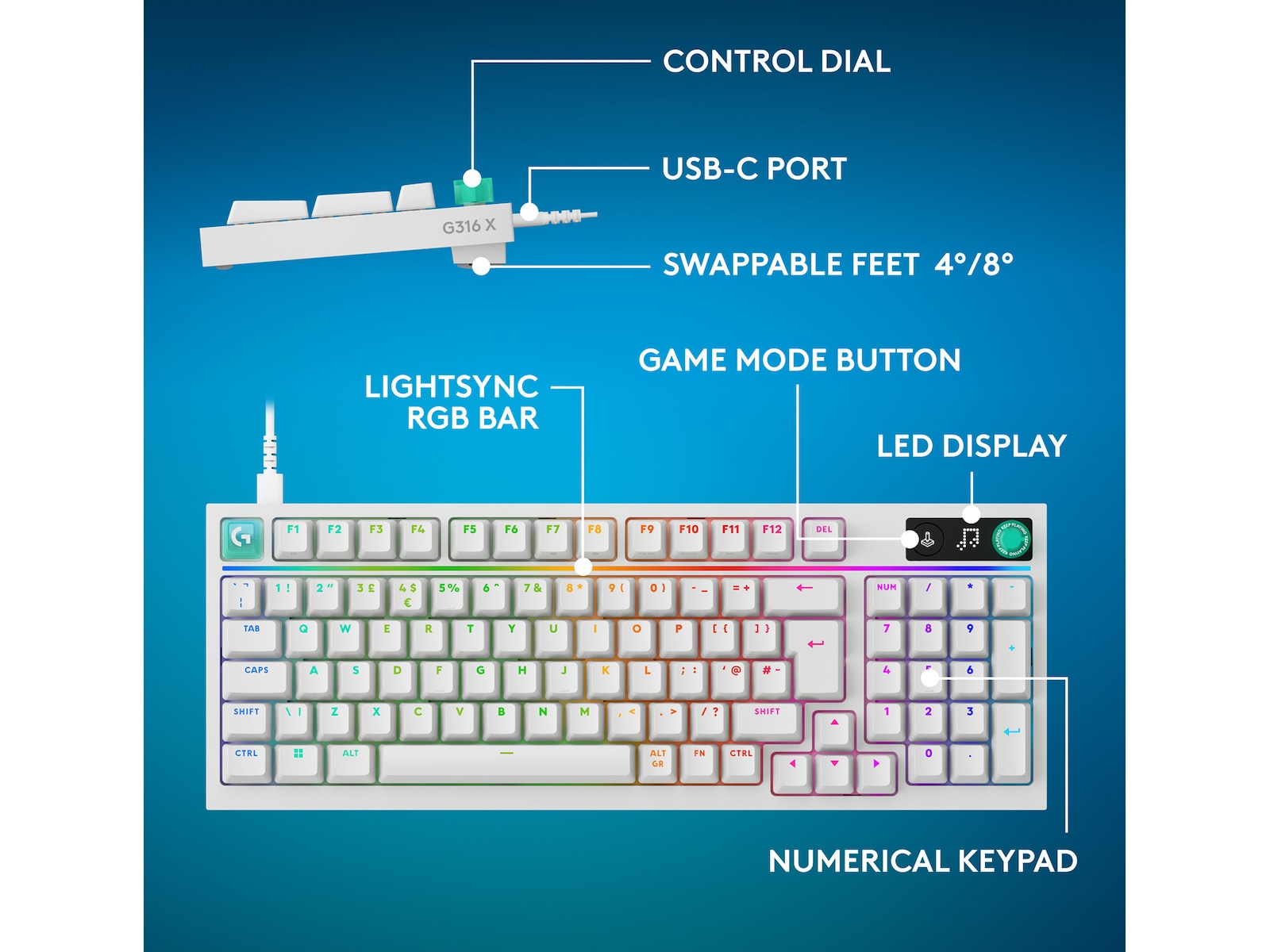 Logitech G316 X 98 spiltastatur Gamingkeyboard