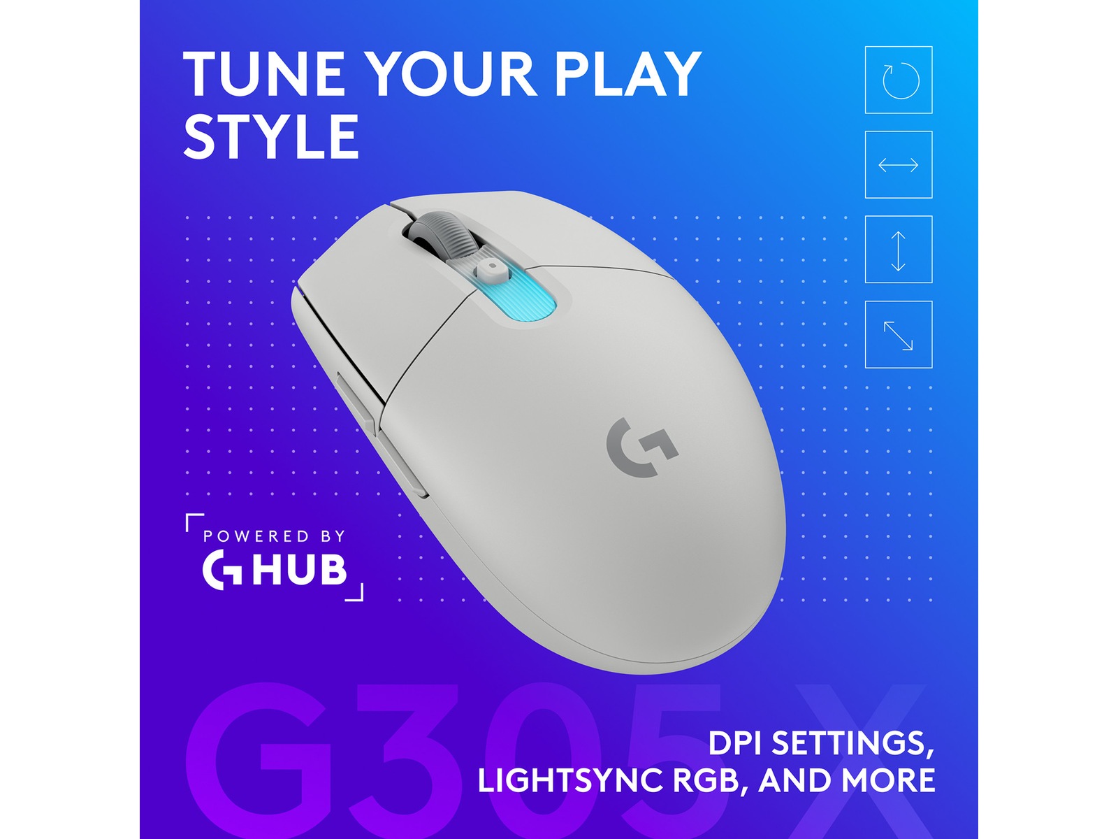 Logitech G305 X SUPERLIGHT Trådløs Spillemus (hvid) Gamingmus