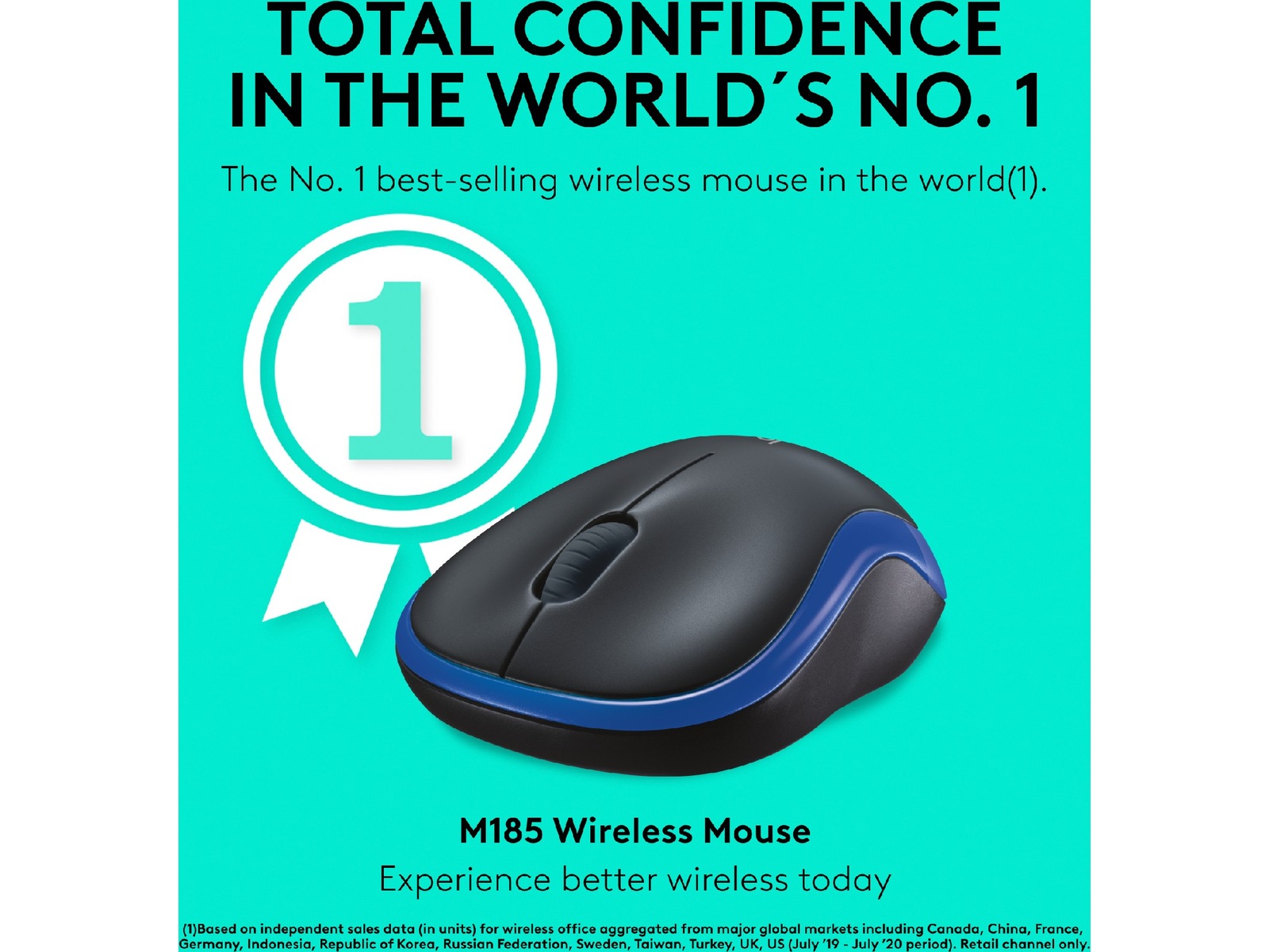 Logitech M185 Trådløs Mus Blå Mus