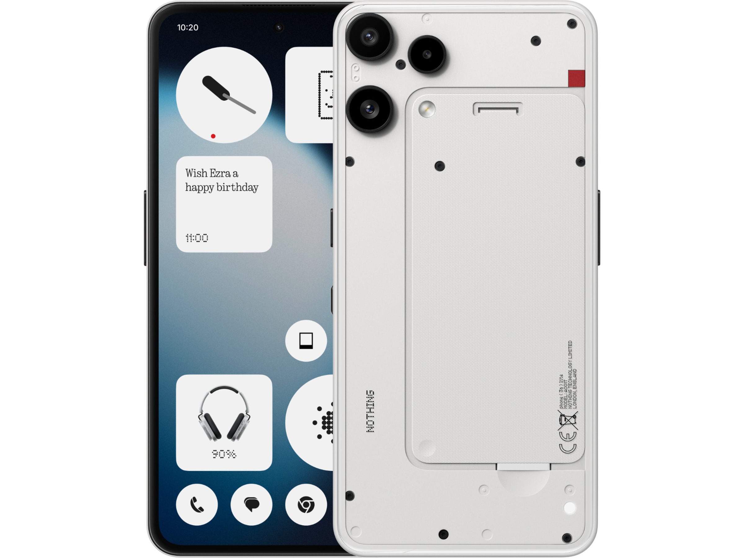 Nothing Phone (3a) Lite 128GB (hvid) Mobiltelefoner