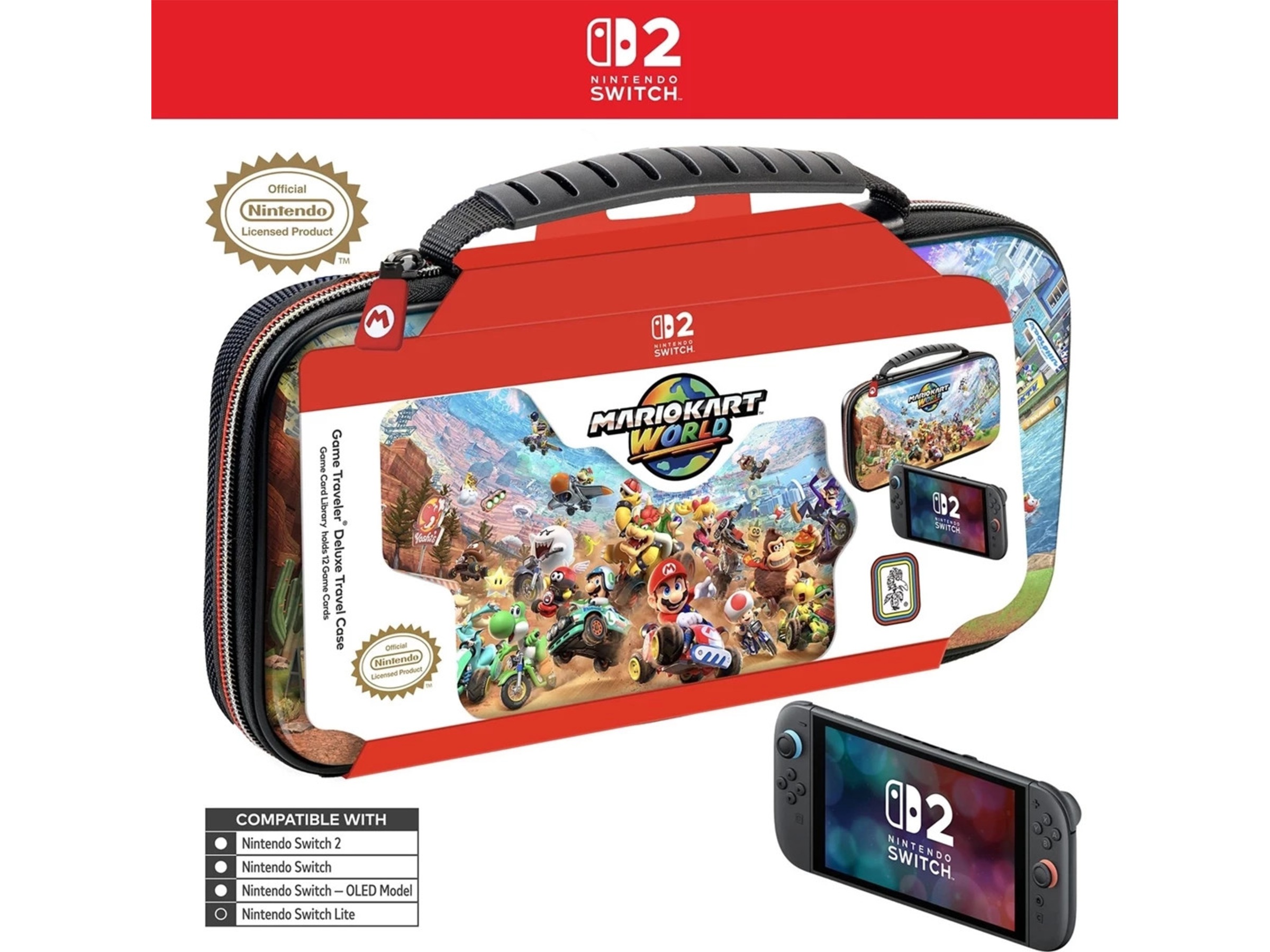 NS2 Deluxe Travel Case NS212 (Mario Kart World) Tilbehør til spilkonsoller