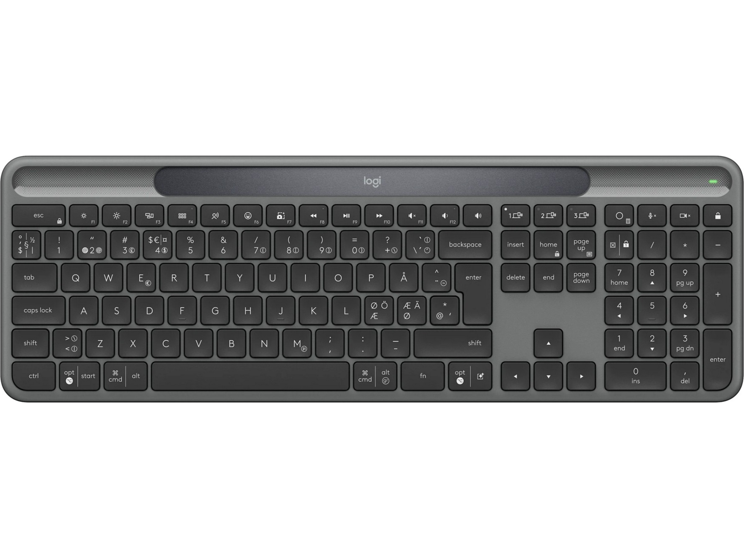 Logitech Signature Slim Solar+ Trådløst Tastatur K980 (grafitgrå) Keyboards