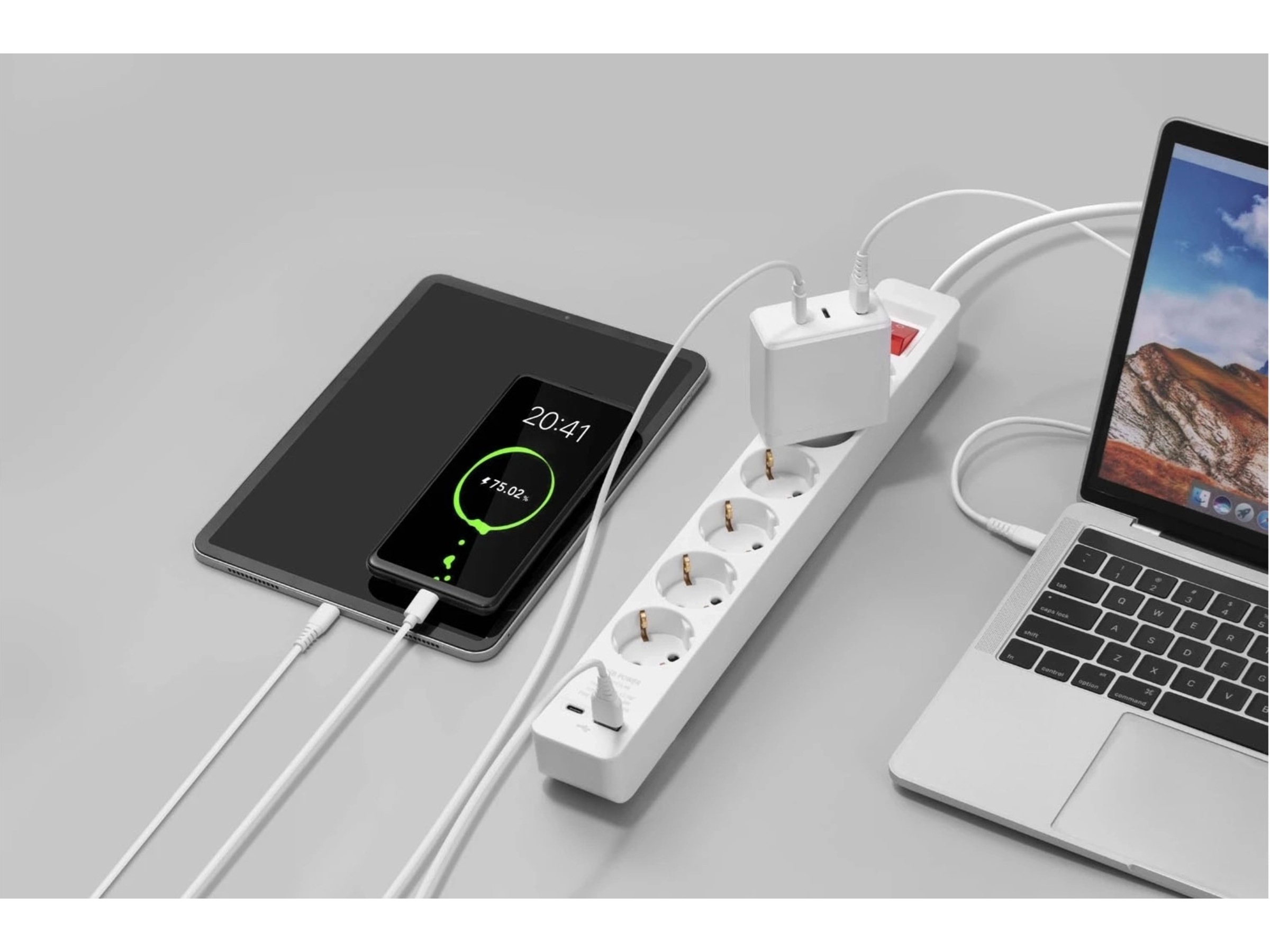 Andersson PWS-C2000 6-vejs stikdåse 3 m 2-pak Forlængerkabel & strømskinne