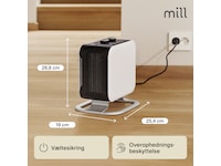 Mill Compact blæserovn 1800W med fod (hvid) Ventilatorer og varmluftovne