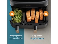 Philips dual basket airfryer 9L NA352/00 (grå/kobber) Airfryer