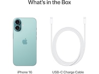 iPhone 16 128GB (blågrøn) Mobiltelefoner
