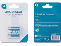 Andersson CR123A lithium-batteri 2-pak Generelle batterier