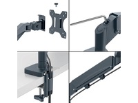 Leitz Ergo Monitor Arm Dual, pladsbesparende 17"-32" flad / buet skærm Væg ophæng