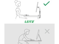 Leitz Ergo Monitor Arm Dual, pladsbesparende 17"-32" flad / buet skærm Væg ophæng
