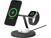 Belkin 3-i-1 Qi2 15W Ladestativ (sort) Trådløs oplader
