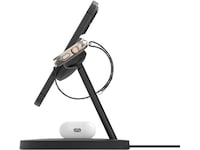 Belkin 3-i-1 Qi2 15W Ladestativ (sort) Trådløs oplader
