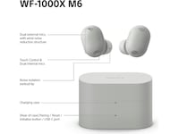 Sony WF-1000XM6 trådløse øretelefoner med støjdæmpning (Platinum Silver) In-ear høretelefoner