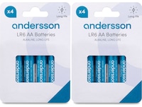 Andersson AA batteri, 2x4-pk Generelle batterier
