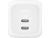 Belkin vægoplader 67W dobbelt USB-C PD GaN (hvid) Mobilopladere